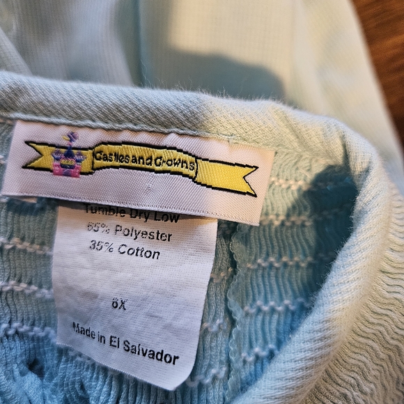 Charming Blue KidsSmock Dress with Floral Embroidery Size 6X - Picture 8 of 8